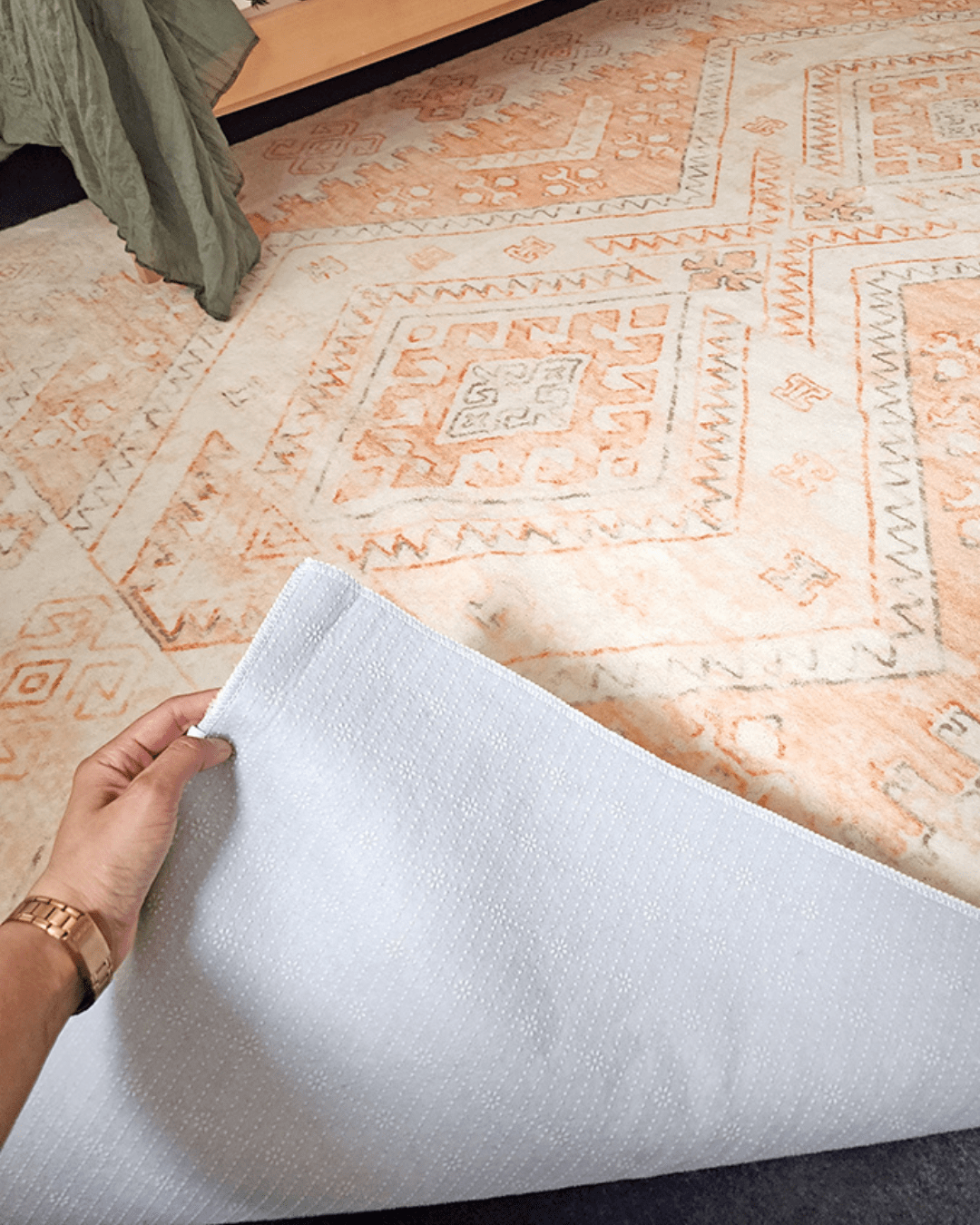 dayanna orange and cream tribal washable rug dayanna orange and cream tribal washable rug