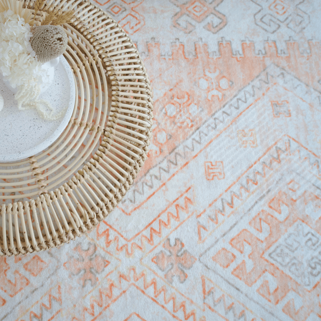 dayanna orange and cream tribal washable rug dayanna orange and cream tribal washable rug