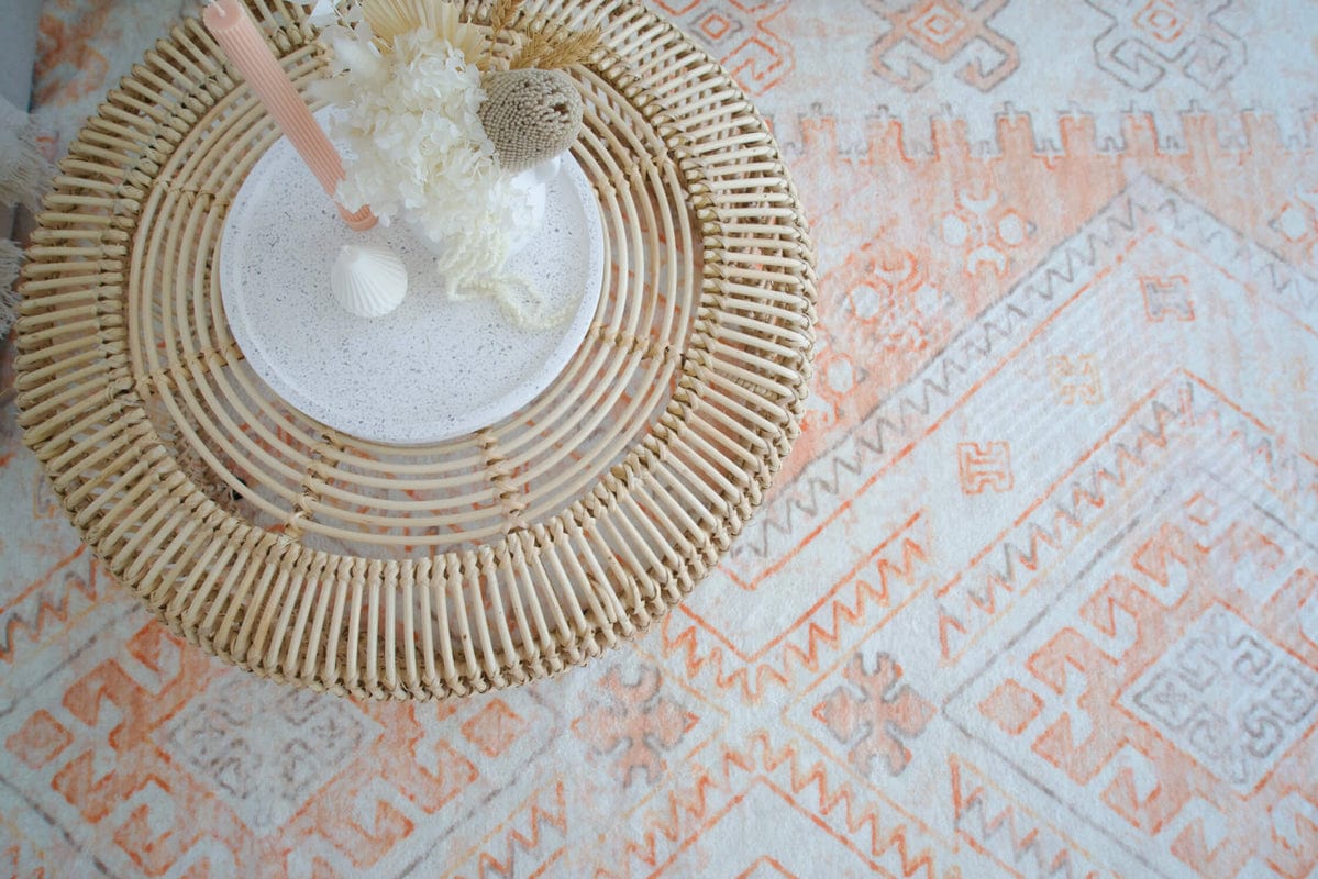 dayanna orange and cream tribal washable rug dayanna orange and cream tribal washable rug