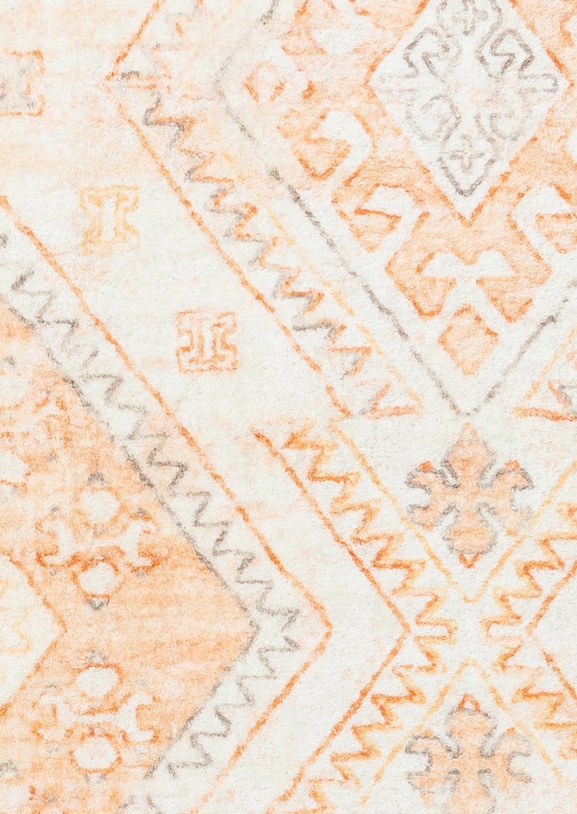 dayanna orange and cream tribal washable rug dayanna orange and cream tribal washable rug