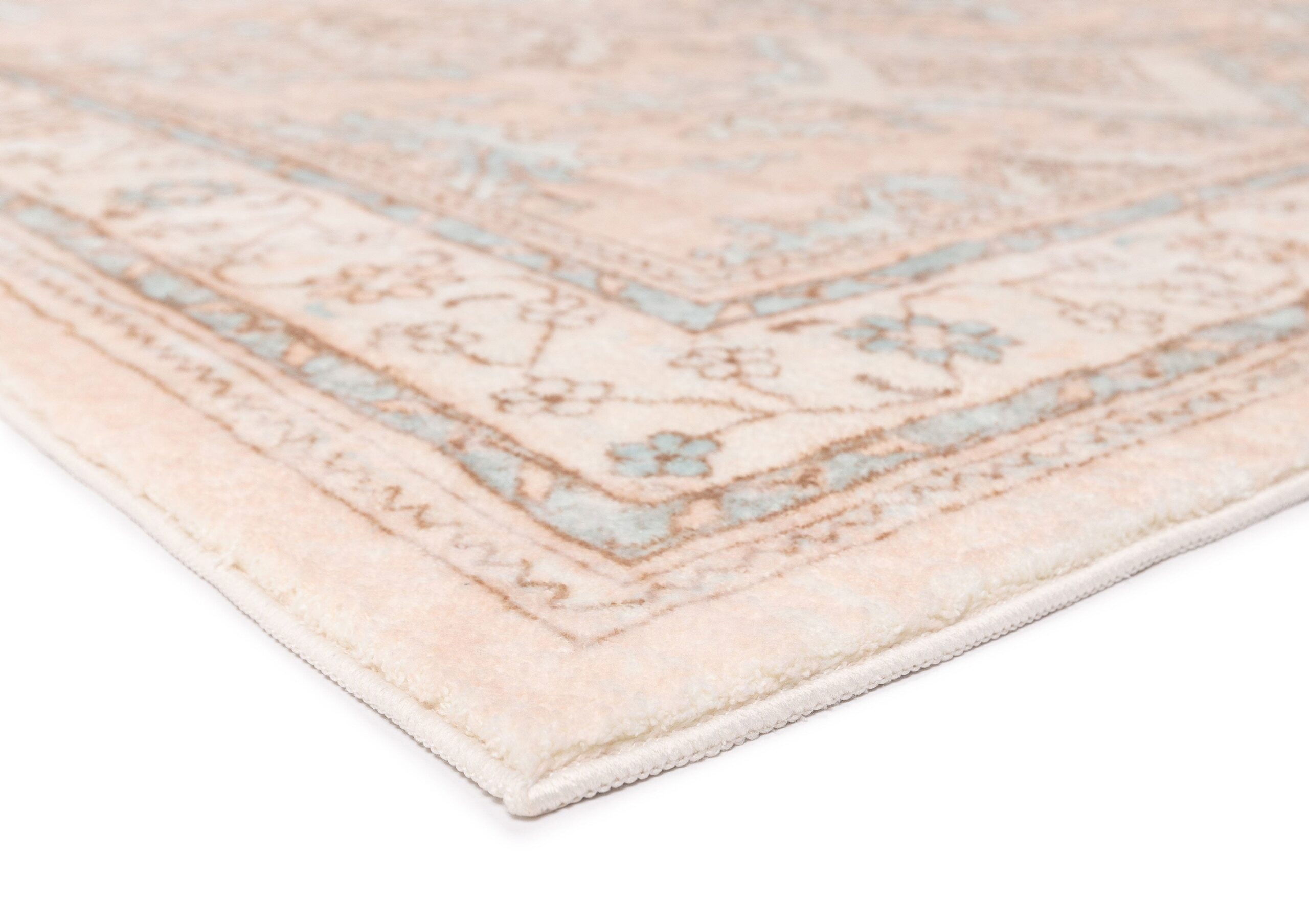 edwina peach and blue distressed washable rug edwina peach and blue distressed washable rug