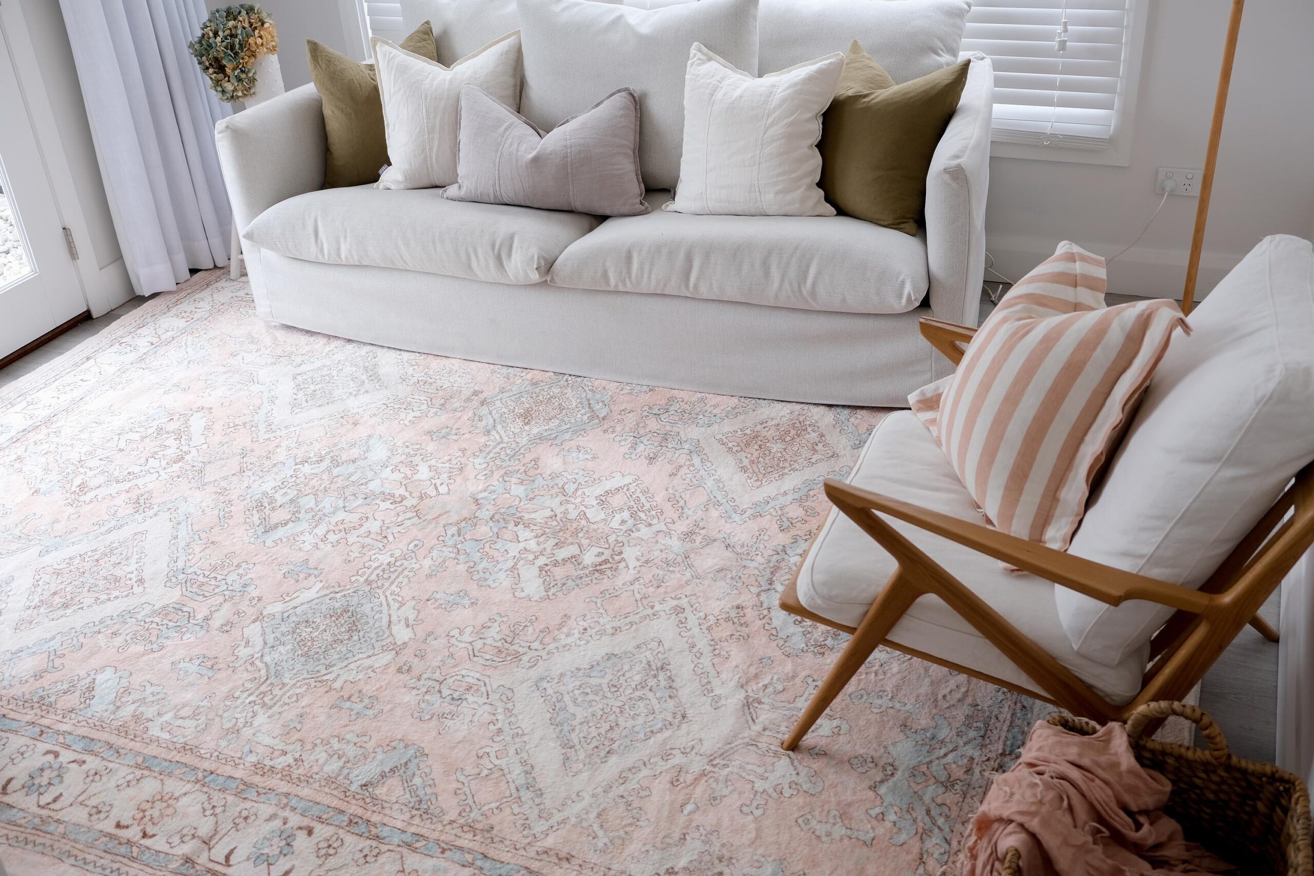 edwina peach and blue distressed washable rug edwina peach and blue distressed washable rug