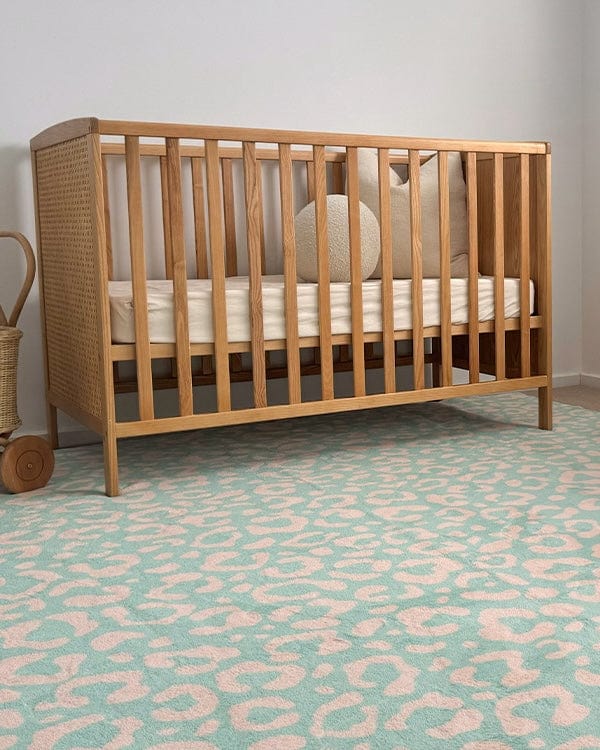 esmeralda pink and mint green leopard print washable rug*no returns unless faulty esmeralda pink and mint green leopard print washable rug*no returns unless faulty