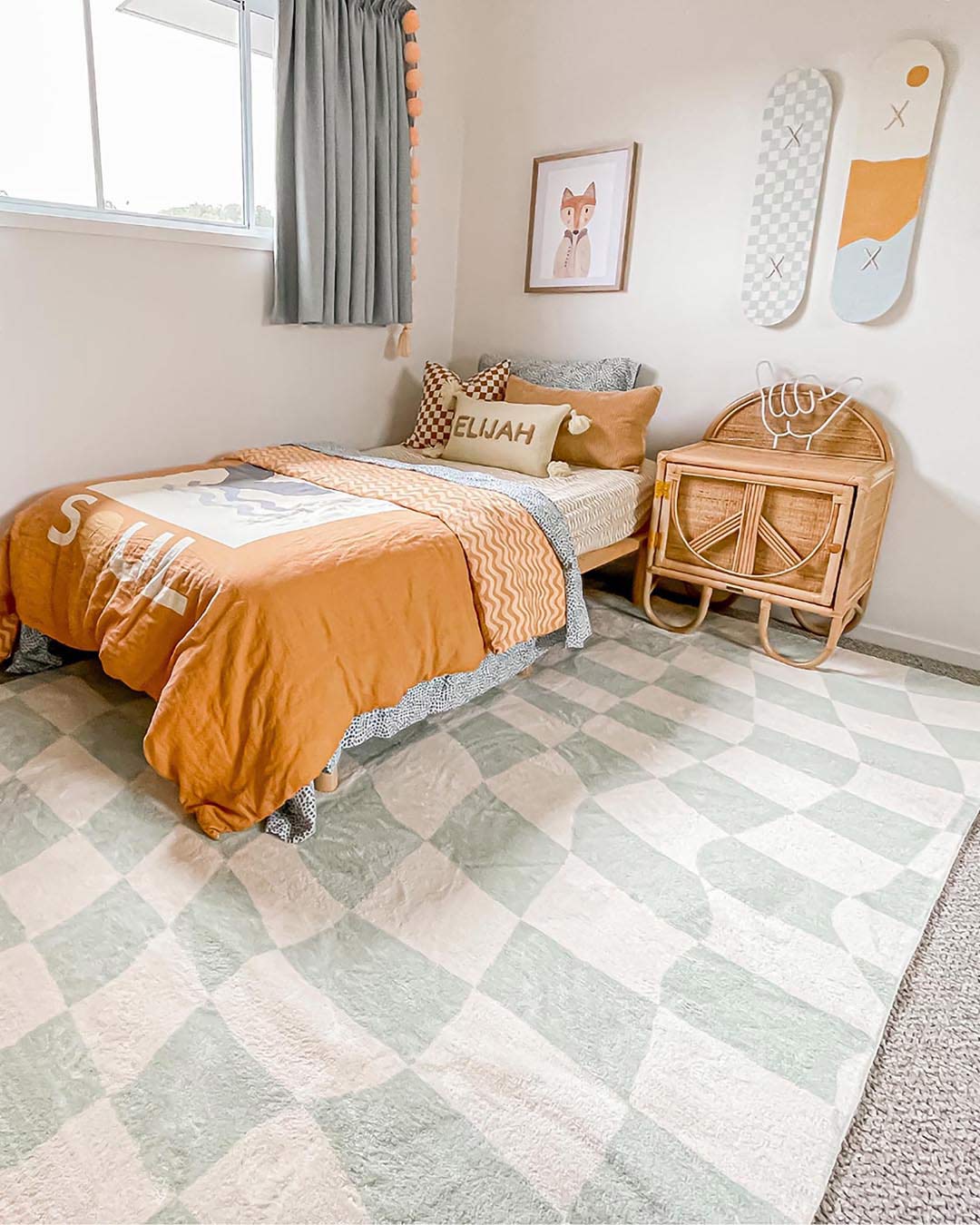 ilenna green and ivory abstract checkered washable rug ilenna green and ivory abstract checkered washable rug