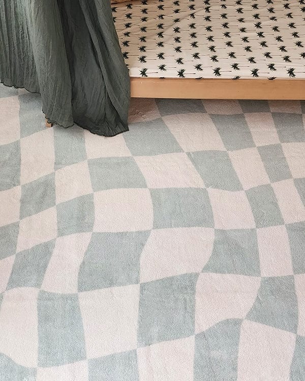 ilenna green and ivory abstract checkered washable rug ilenna green and ivory abstract checkered washable rug