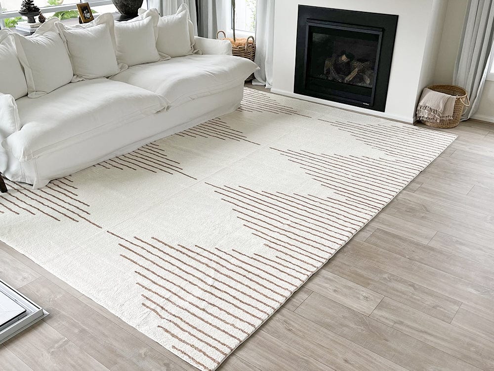 lyra ivory and brown diamond stripe washable rug lyra ivory and brown diamond stripe washable rug