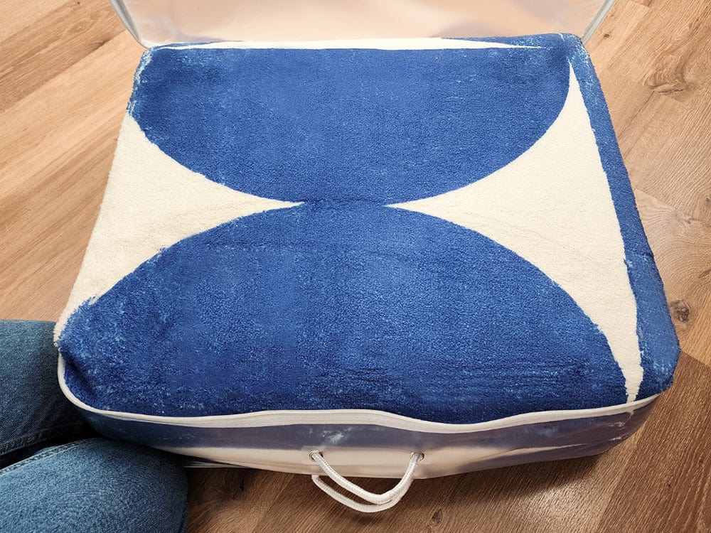 tosa blue and ivory geometric washable rug tosa blue and ivory geometric washable rug