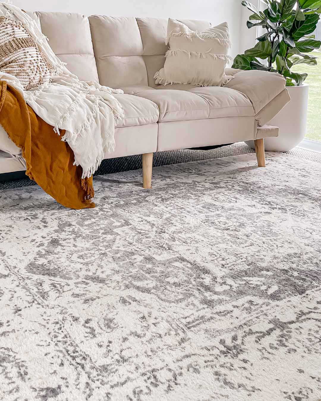 yelina cream and grey distressed washable rug yelina cream and grey distressed washable rug