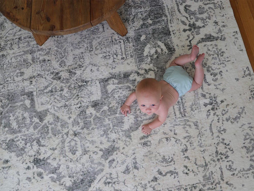 yelina cream and grey distressed washable rug yelina cream and grey distressed washable rug